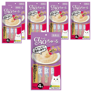 INABA CIAO 啾嚕 肉泥, 奢華鮪魚 + 龍蝦, 56g, 6袋