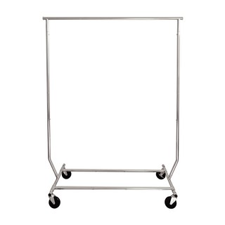 KI WISH 居家生活 高荷重可伸縮全鐵單桿曬衣架 附輪子, 銀色