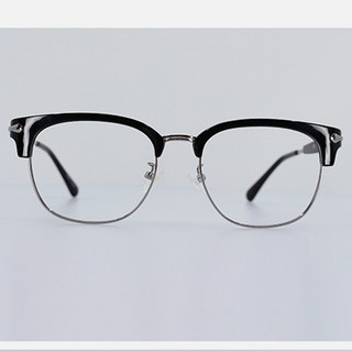 LOOKSTORE 半框眉架超大尺寸奢華抗藍光眼鏡 LC1210