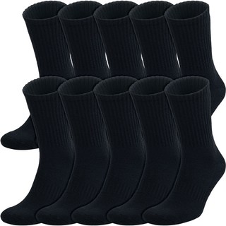 SintaSocks 男士長筒運動襪10雙組, 黑色