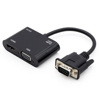 Coms VGA 轉換器 VGA to HDMI VGA 畫面複製 鏡像 同時輸出支援音訊, 1個, 無選擇