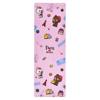 Tumaz 月熊 LINE FRIENDS 麂皮TPE雙色瑜珈墊 悠遊巴黎, 1個, 183 x 61 x 0.6cm