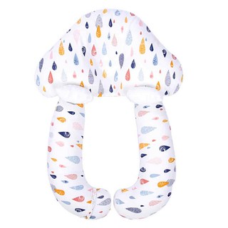 ANTIAN 純棉嬰兒安撫定型枕/新生兒防驚跳抱枕/可拆卸寶寶防扁頭枕頭, 白色