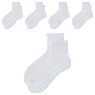 Primal 厚款緩衝吸汗中筒襪, 白色, 5件