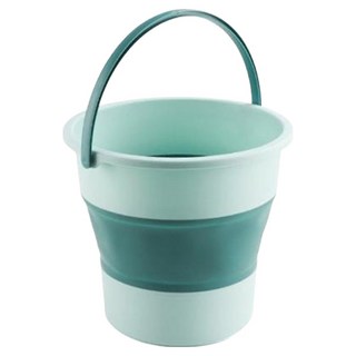 葉子小舖 可提式多用途摺疊水桶 10L 綠色, 1個