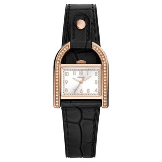 FOSSIL Harwell 鎖頭造型復古時尚大三針晶鑽女錶 ES5263