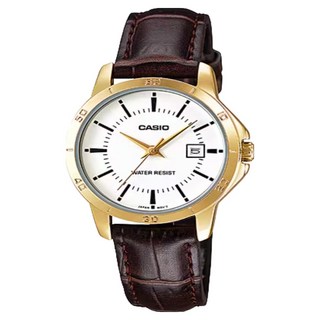 CASIO 卡西歐 復古皮革指針女錶 LTP-V004GL-7AUDF