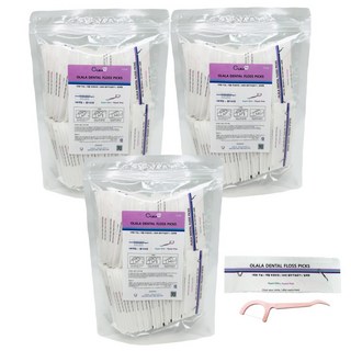 OLaLa 300D 薄款一次性牙線 粉彩粉紅色, 3個, 100入, 7.5cm