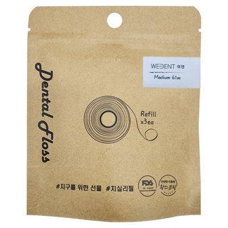 WEDENT 威登 中線牙線補充包, 3入, 1個