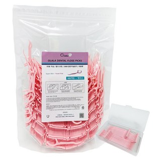 OLaLa 一次性牙線 300D 薄款 粉彩粉紅色, 1個, 600入, 7.5cm