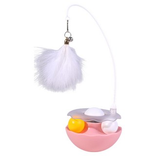 毛皇上 荷包蛋造型逗貓不倒翁, 1個, 粉色