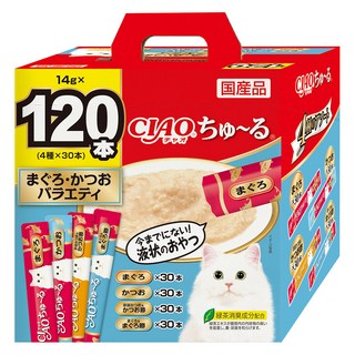 INABA CIAO 啾嚕肉泥桶裝 SC-216, 1個, 鮪魚 + 鰹魚 + 海鮮綜合口味, 1680g
