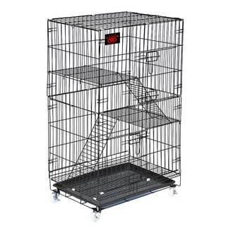 3baby 三個寶 850-4層多功能貓籠, 黑色, 1個