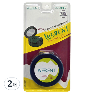 WEDENT 威登 輕巧型牙線 一般型 綠色, 2個, 1入, 61m