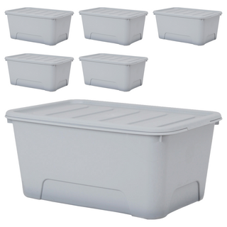 KAZT 馬卡龍系列 收納箱 Set, 淺灰色, 6個