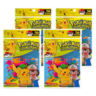 Dr.Fresh Pokemon 精靈寶可夢 兒童安全造型牙線 4-12歲幼童使用, 50支, 4包, 4色