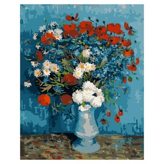 Momofix Painting DIY名畫繪畫套組 50 x 40cm, 1組, 梵谷 矢車菊與罌粟花 多色