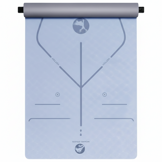 MICHAEL FITNESS 麥克健身 TPE體位線瑜珈墊 雙層防滑 霧霾藍, 183 x 80 x 0.6cm, 1個