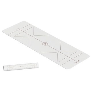 USHaS 瑜癒 Horizon 頂級乾溼止滑PU瑜珈墊, 晨霧白, 1個