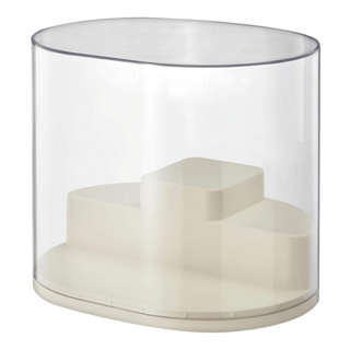 FAmILyLIFE 生活 橢圓形3層階梯透明展示盒, 1個