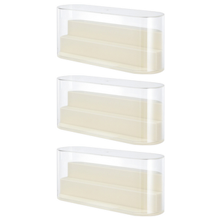 FAmILyLIFE 生活 橢圓形3層階梯透明展示盒 小型加高款, 3個