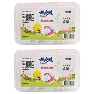 Q Pi DUCK 俏皮鴨 扁線牙線棒, 400支, 2盒
