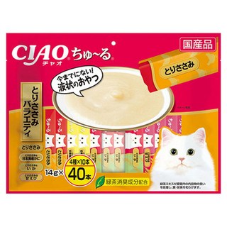 INABA CIAO 啾嚕 肉泥 40入, 雞肉綜合口味, 560g, 1袋