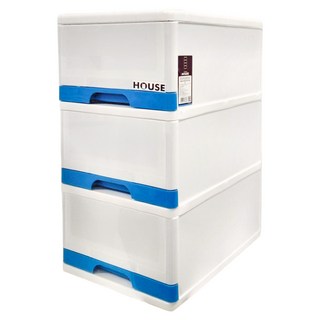 HOUSE 好室喵 采漾3層收納櫃 52.5L, 450 x 315 x 590mm, 藍色, 1個