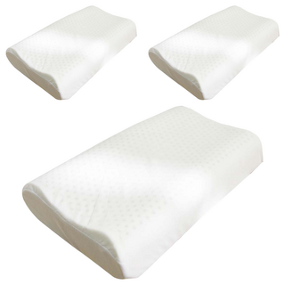 E-ROU 伊柔寢飾 人體工學曲線乳膠枕, 乳白色, 3個