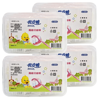 Q Pi DUCK 俏皮鴨 扁線牙線棒, 400支, 4盒
