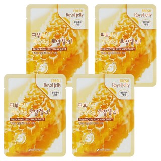 3W CLINIC 100%純棉保濕面膜 蜂王乳 10片/包, 10片, 4袋