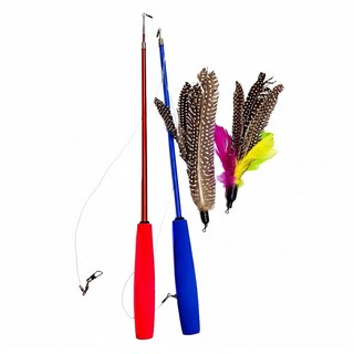 寵物夢工廠 伸縮釣竿逗貓棒 160cm, 顏色隨機, 2支