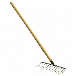 小麥購物 農用工具 螺紋鋼7齒圓尖耙 配木柄 L243, 1支