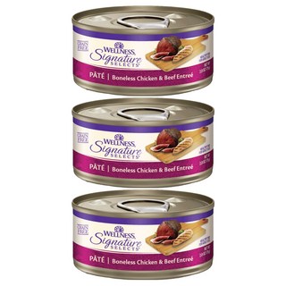 WELLNESS 寵物健康 SS 名廚特選主食罐 貓用, 鮮雞肉泥 + 牛肉泥, 79g, 3罐
