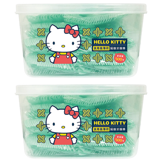 三麗鷗 扁線牙線棒 Hello Kitty 500支, 2盒