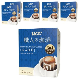 ucc 職人的珈琲 法式深焙濾掛式咖啡, 8g, 12包, 6盒