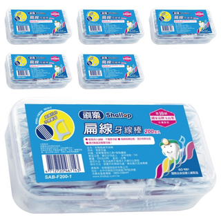 Shallop 刷樂 扁線牙線棒, 200支, 6盒