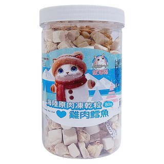 歐姆貓 海陸原肉凍乾粒, 雞肉鱈魚, 80g, 1罐