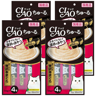 INABA CIAO 啾嚕 肉泥, 奢華鮪魚, 56g, 4袋