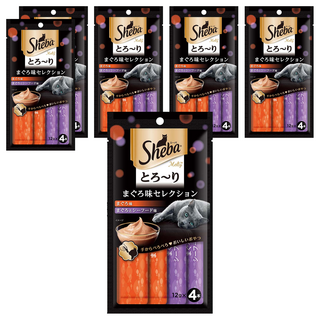 Sheba 希寶 誘惑泥 貓肉泥 4條, 鮪魚 + 鮪魚&海鮮, 48g, 6袋