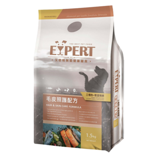 福壽實業 EXPERT 艾思柏 無穀犬食 毛皮照護, 三種魚 + 鱉蛋精華, 1.5kg, 1袋