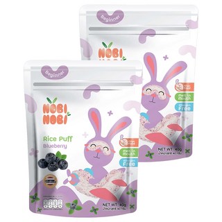 NOBI NOBI 娜比 彎彎米菓 6個月以上, 藍莓, 40g, 2包