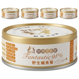 BEyONDPET 超越汪喵 全齡貓 鮮肉主食罐, 野生鱸魚餐, 80g, 5罐