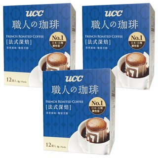 ucc 職人的珈琲 法式深焙濾掛式咖啡, 8g, 12包, 3盒
