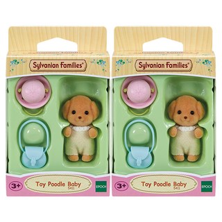 EPOCH Sylvanian Families 森林家族 玩具貴賓犬寶寶公仔 5411, 2個