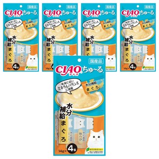 INABA CIAO 啾嚕 肉泥, 水分補給配方 鮪魚, 56g, 5袋