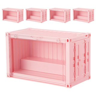 FAmILyLIFE 生活 貨櫃雙層階梯磁吸門展示盒 小型款 A-480-PI, 5個