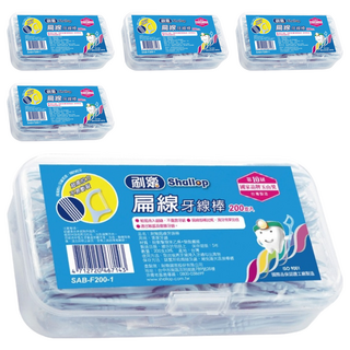 Shallop 刷樂 扁線牙線棒, 200支, 5盒