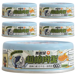 ParkCat 貓樂園 無敵罐超棉肉泥主食貓罐 器官保健 98%鮮肉含量 添加Asahi啤酒酵母, 80g, 5個, 鮪魚 + 鱸魚