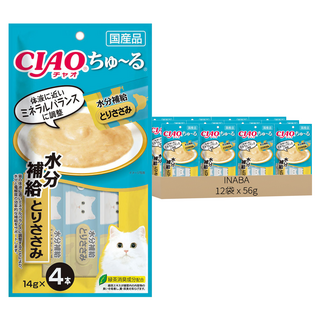 INABA CIAO 啾嚕 肉泥, 水分補給配方 雞肉, 56g, 12袋